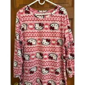 Hello Kitty Plush Fleece Sleep Shirt Nightgown PJ Womens Size 2XL (18W/20W) Pink